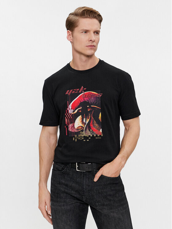 Футболка стандартного кроя Boss, черный 
Футболка стандартного кроя Boss, черный