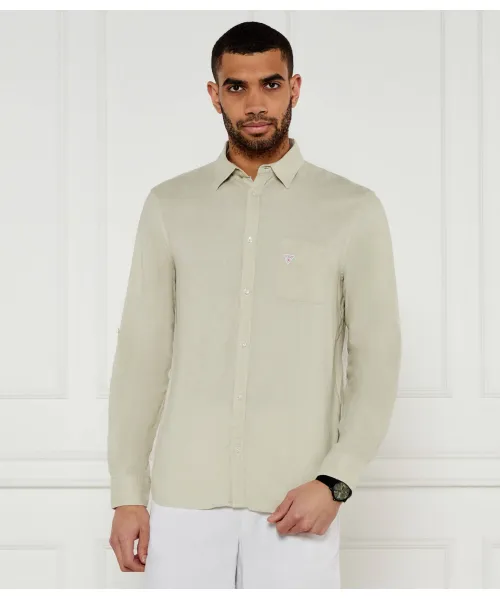 Льняная рубашка Regular fit Guess Underwear, бежевый
Льняная рубашка Regular fit Guess Underwear, бежевый