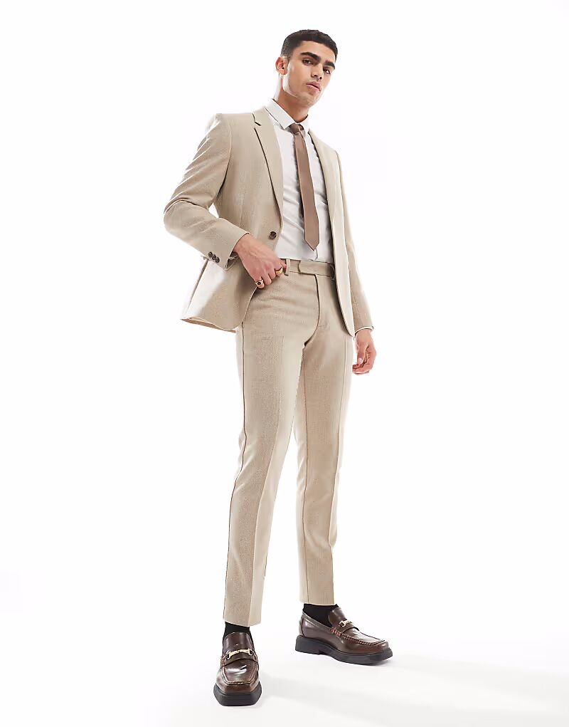 Узкие брюки ASOS DESIGN из шерсти цвета ячменя верблюжьей шерсти
Узкие брюки ASOS DESIGN из шерсти цвета ячменя верблюжьей шерсти