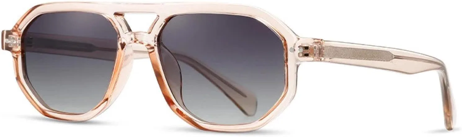 Ретро-солнцезащитные очки с двойной перемычкой, многоугольные, женские, класса люкс, модные, градиентные, UV400, мужские, с заклепками TYUVIVO, Champagne Grey
Ретро-солнцезащитные очки с двойной перемычкой, многоугольные, женские, класса люкс, модные, градиентные, UV400, мужские, с заклепками TYUVIVO, Champagne Grey