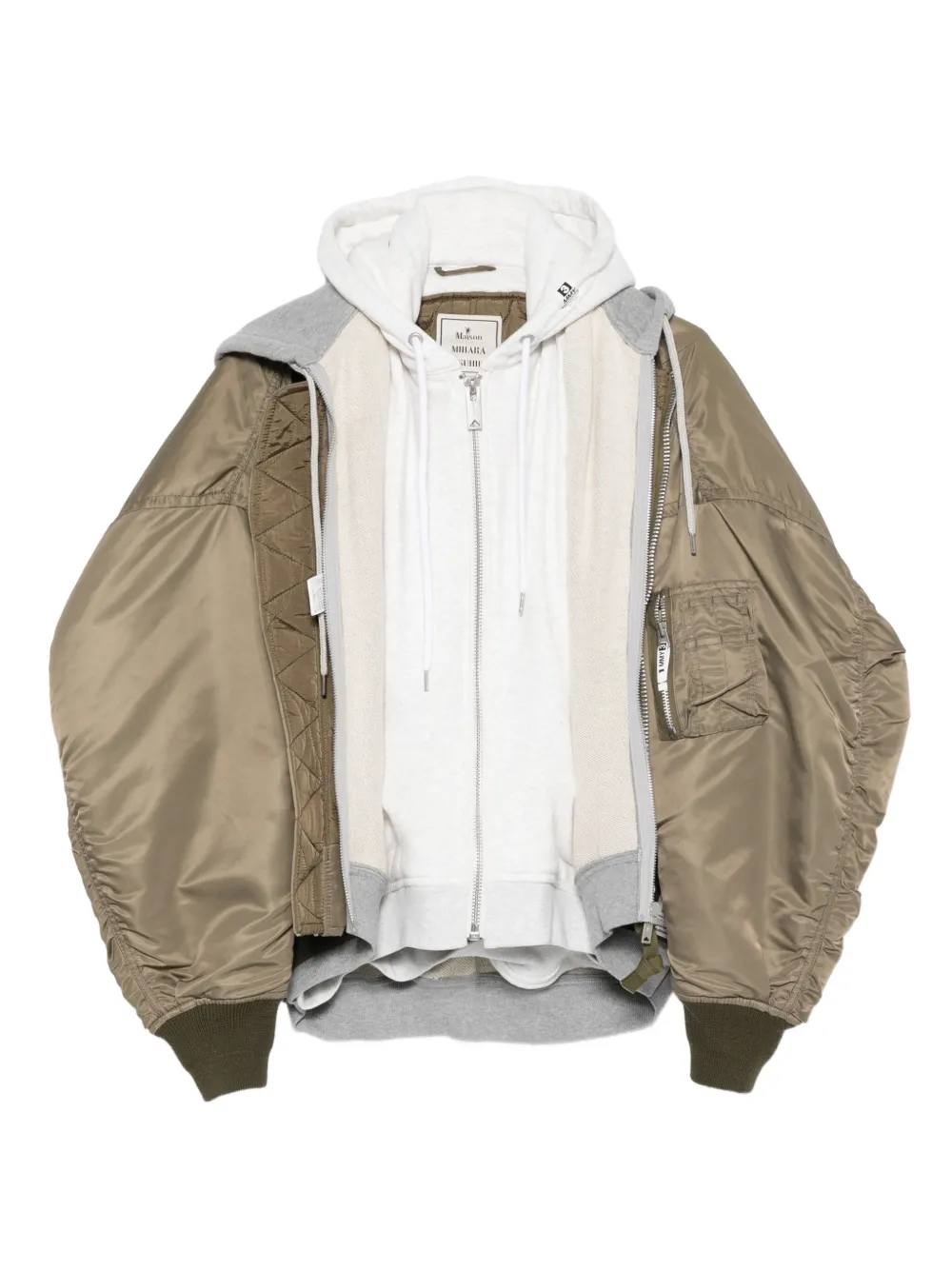 Бомбер со вставками Maison Mihara Yasuhiro, зеленый
Бомбер со вставками Maison Mihara Yasuhiro, зеленый