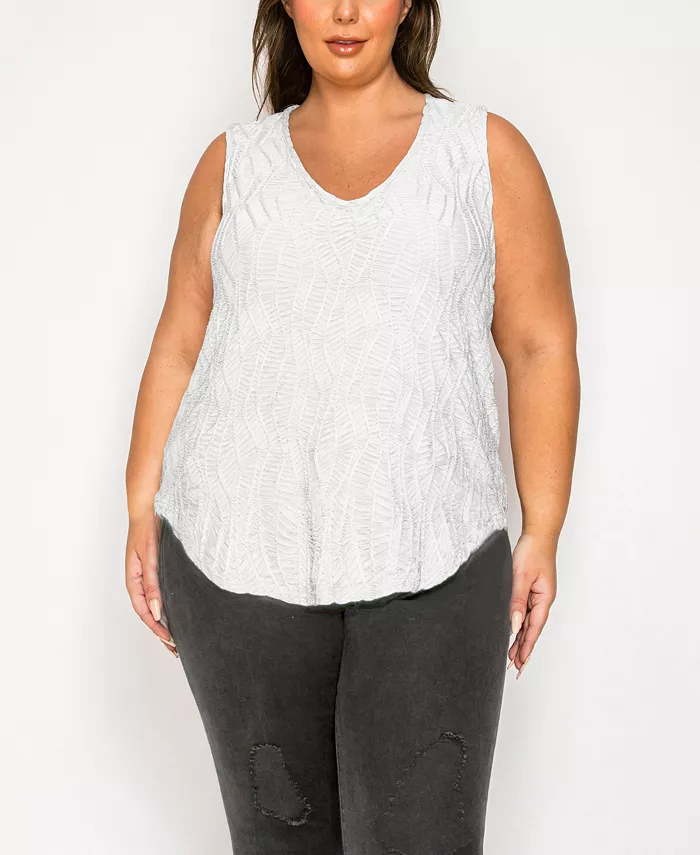 Майка размера плюс со спиральной волнистой текстурой, двойным V-образным вырезом и закругленным подолом COIN 1804, слоновая кость/кремовый
Майка размера плюс со спиральной волнистой текстурой, двойным V-образным вырезом и закругленным подолом COIN 1804, слоновая кость/кремовый