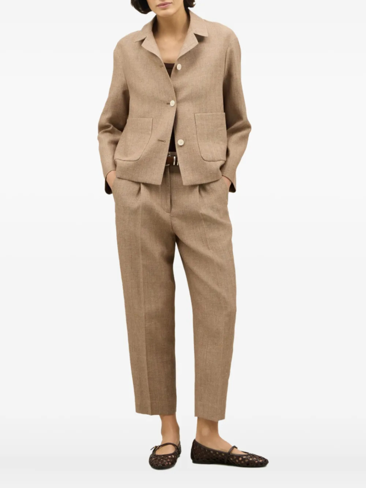 Блейзер Boglioli из льняной ткани, коричневый 
Блейзер Boglioli из льняной ткани, коричневый