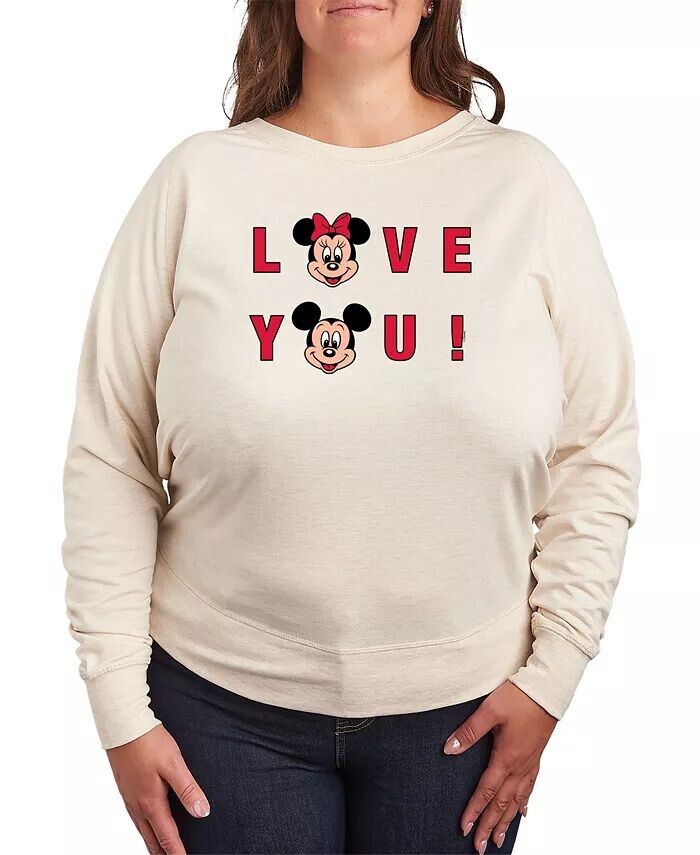 Футболка-пуловер с принтом «Микки и Минни любят тебя» больших размеров Hybrid Apparel, коричневый/бежевый 
Футболка-пуловер с принтом «Микки и Минни любят тебя» больших размеров Hybrid Apparel, коричневый/бежевый