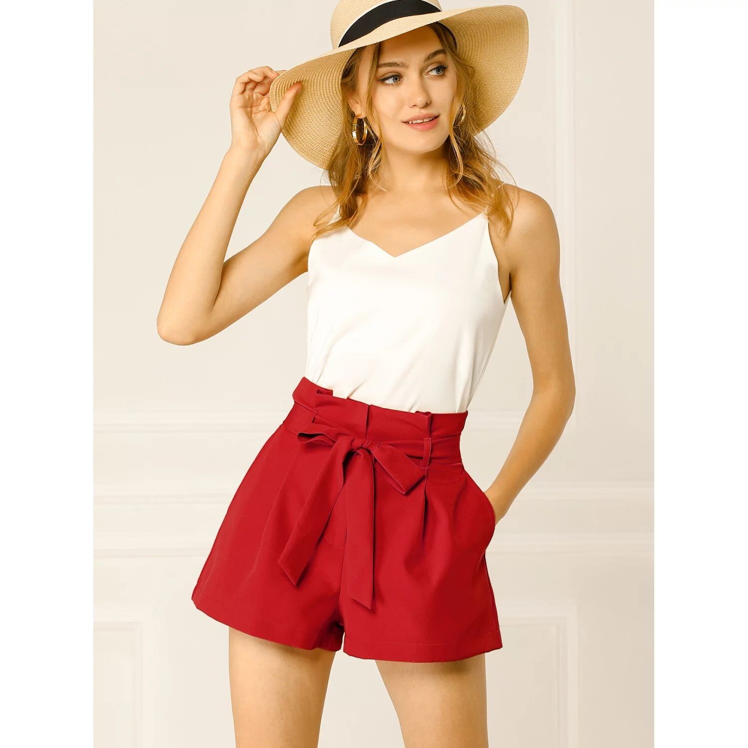 Женские элегантные плиссированные шорты с поясом и завязками на поясе с высокой талией и бумажной сумкой ALLEGRA K, желтый
Женские элегантные плиссированные шорты с поясом и завязками на поясе с высокой талией и бумажной сумкой ALLEGRA K, желтый