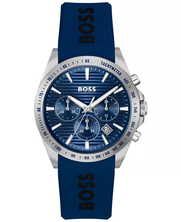 Мужские часы Strike Quartz Chronograph с синим силиконовым ремешком, 41 мм Hugo Boss
Мужские часы Strike Quartz Chronograph с синим силиконовым ремешком, 41 мм Hugo Boss