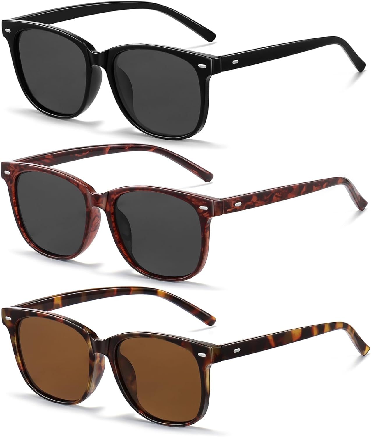 Солнцезащитные очки Wzerry для женщин, поляризованные, в винтажном стиле, с круглыми линзами, защищающими от УФ-излучения UV400, Black/Grey + Purple Tortoise/Grey + Brown Tortoise/Brown
Солнцезащитные очки Wzerry для женщин, поляризованные, в винтажном стиле, с круглыми линзами, защищающими от УФ-излучения UV400, Black/Grey + Purple Tortoise/Grey + Brown Tortoise/Brown