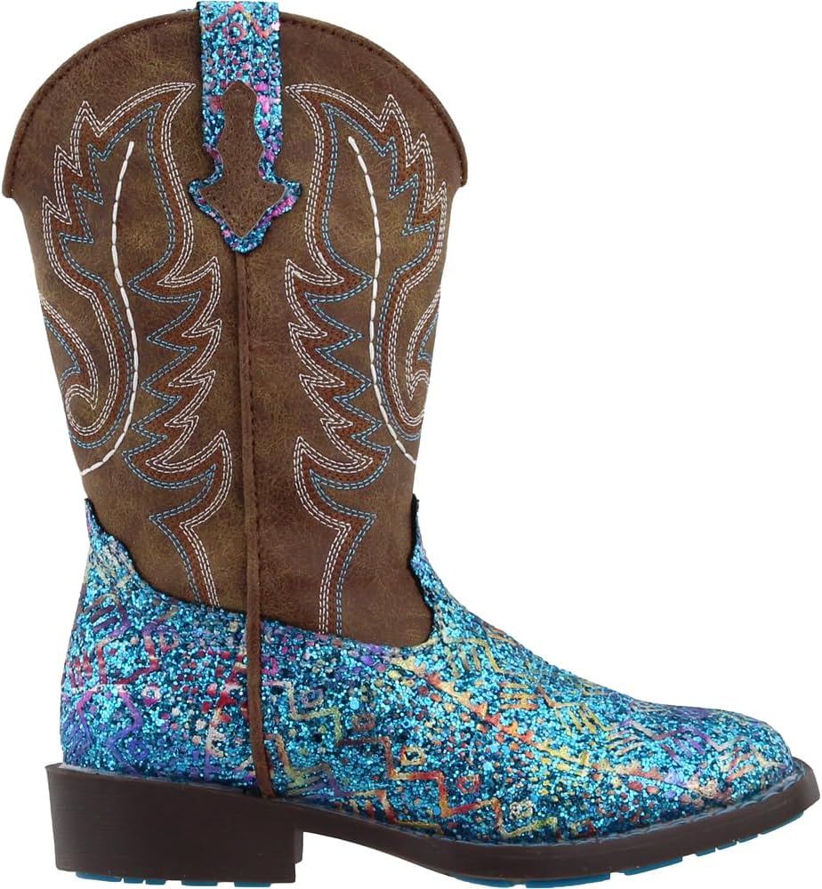 Детские сапоги ROPER для девочек в юго-западном стиле с блестками, с квадратным носком, повседневные, средней длины - синие, коричневые
Детские сапоги ROPER для девочек в юго-западном стиле с блестками, с квадратным носком, повседневные, средней длины - синие, коричневые