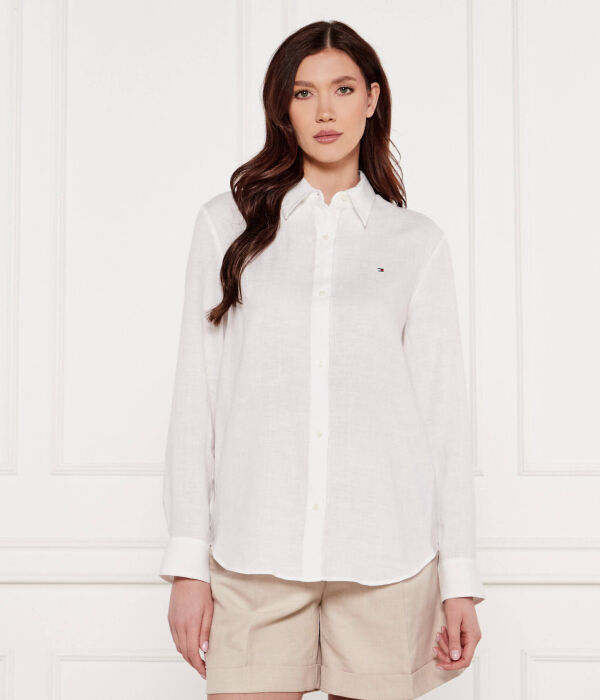 Льняная рубашка Relaxed fit Tommy Hilfiger, белый 
Льняная рубашка Relaxed fit Tommy Hilfiger, белый