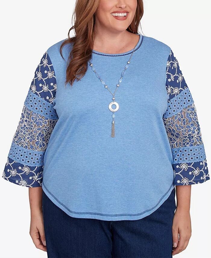 Плюс размер Free Spirit Лоскутный трикотажный топ с рукавами и ожерельем Alfred Dunner, синий
Плюс размер Free Spirit Лоскутный трикотажный топ с рукавами и ожерельем Alfred Dunner, синий