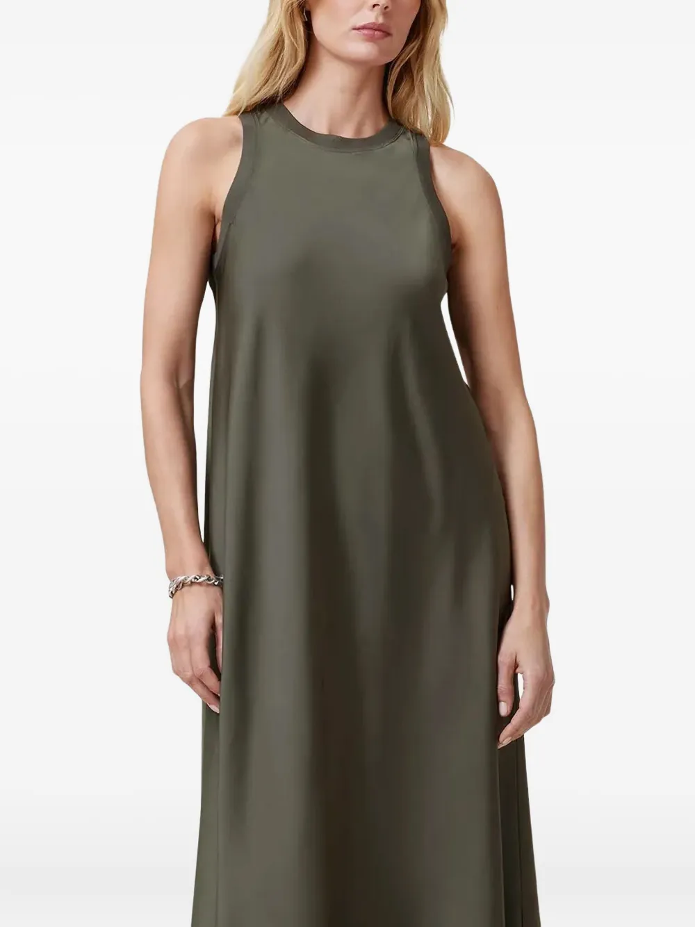 Платье макси Aida А-силуэта AllSaints, зеленый 
Платье макси Aida А-силуэта AllSaints, зеленый