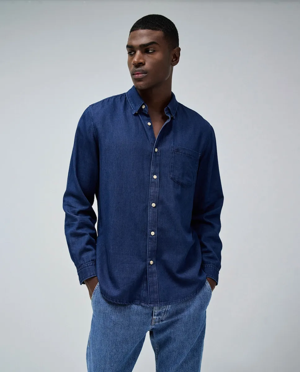 Мужская джинсовая рубашка прямого кроя, однотонная Salsa Jeans, синий
Мужская джинсовая рубашка прямого кроя, однотонная Salsa Jeans, синий