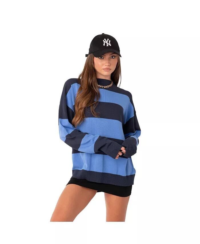 Женский легкий вязаный свитер оверсайз с полосками Edikted, синий
Женский легкий вязаный свитер оверсайз с полосками Edikted, синий