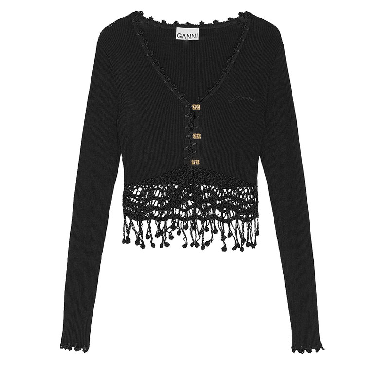 Кардиган с макраме GANNI, черный
Кардиган с макраме GANNI, черный