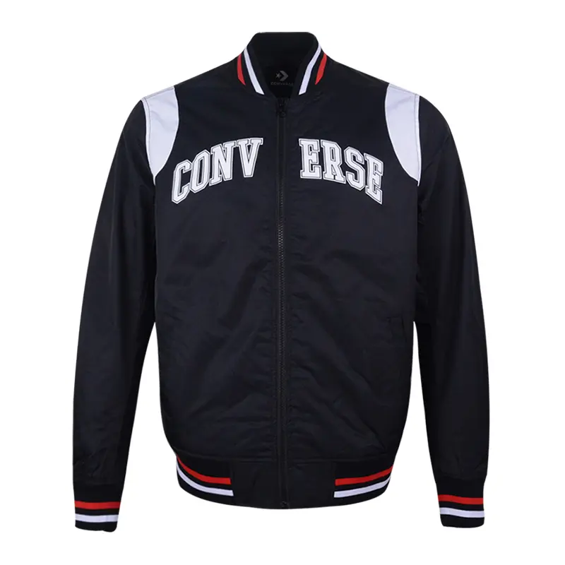 Бейсбольная куртка-бомбер без утеплителя черная Converse
Бейсбольная куртка-бомбер без утеплителя черная Converse