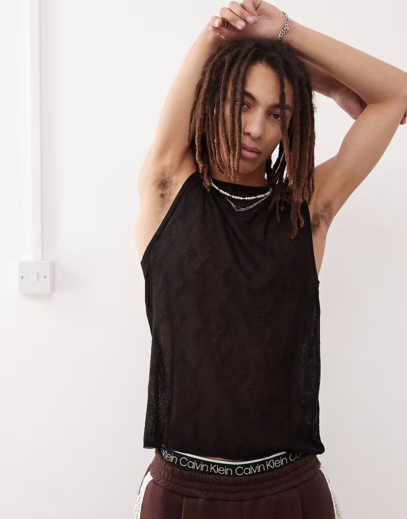 Фестивальная вязаная майка COLLUSION черного цвета
Фестивальная вязаная майка COLLUSION черного цвета