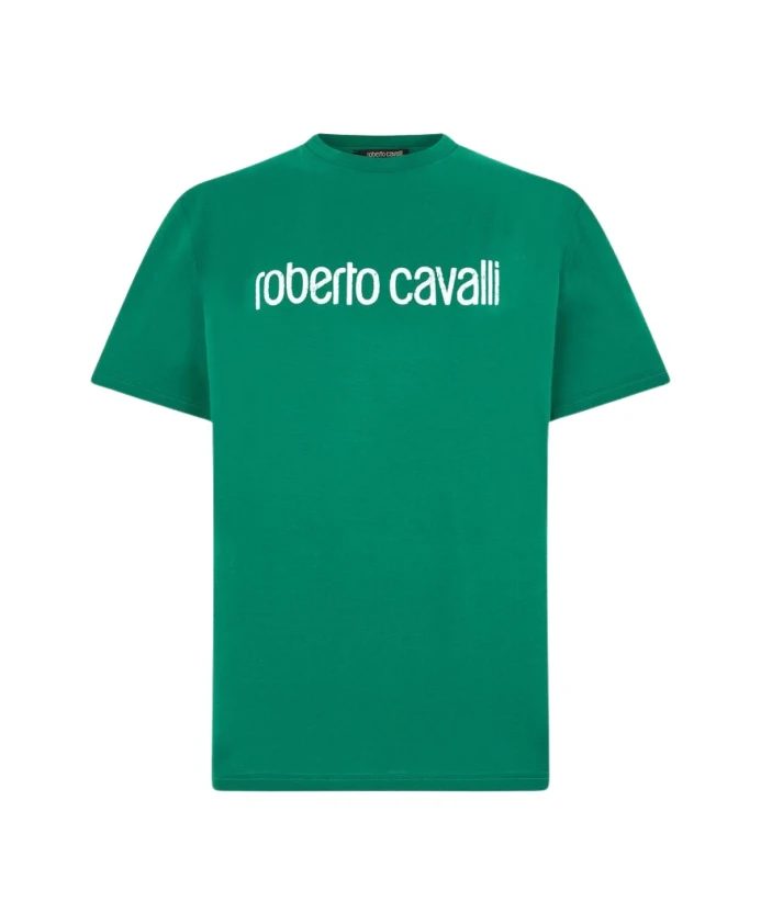 Футболка с надписью, круглым вырезом и короткими рукавами. Roberto Cavalli, зеленый
Футболка с надписью, круглым вырезом и короткими рукавами. Roberto Cavalli, зеленый