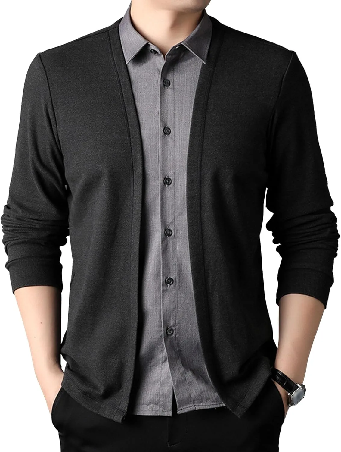 Мужской кардиган slim fit с комфортной вязкой и подогревом
Мужской кардиган slim fit с комфортной вязкой и подогревом