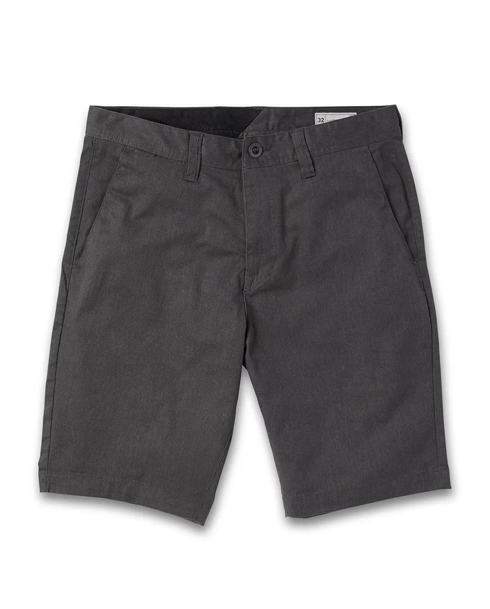 Простые мужские шорты-бермуды в стиле чинос Volcom, темно-серый 
Простые мужские шорты-бермуды в стиле чинос Volcom, темно-серый