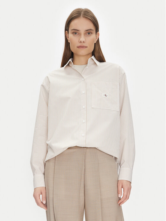Свободная рубашка J20J224436 Calvin Klein Jeans, бежевый
Свободная рубашка J20J224436 Calvin Klein Jeans, бежевый