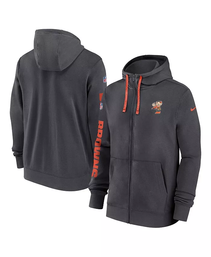 Мужская антрацитовая толстовка Cleveland Browns 2024 Sideline Club с молнией Nike
Мужская антрацитовая толстовка Cleveland Browns 2024 Sideline Club с молнией Nike