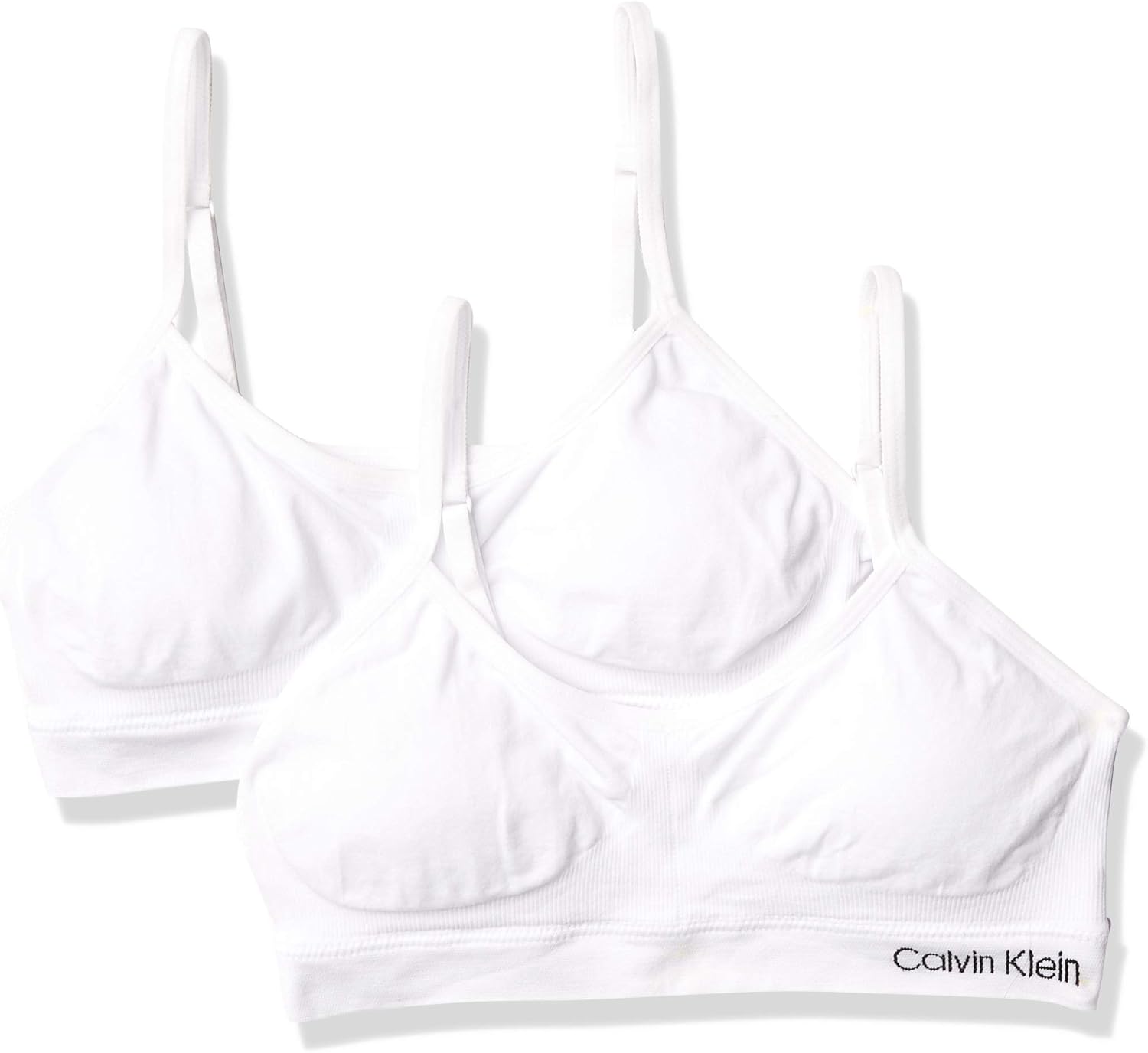 Набор из 2 бесшовных бюстгальтеров-бралеттов Calvin Klein Girls с оборками, White/White - 2 Pack
Набор из 2 бесшовных бюстгальтеров-бралеттов Calvin Klein Girls с оборками, White/White - 2 Pack