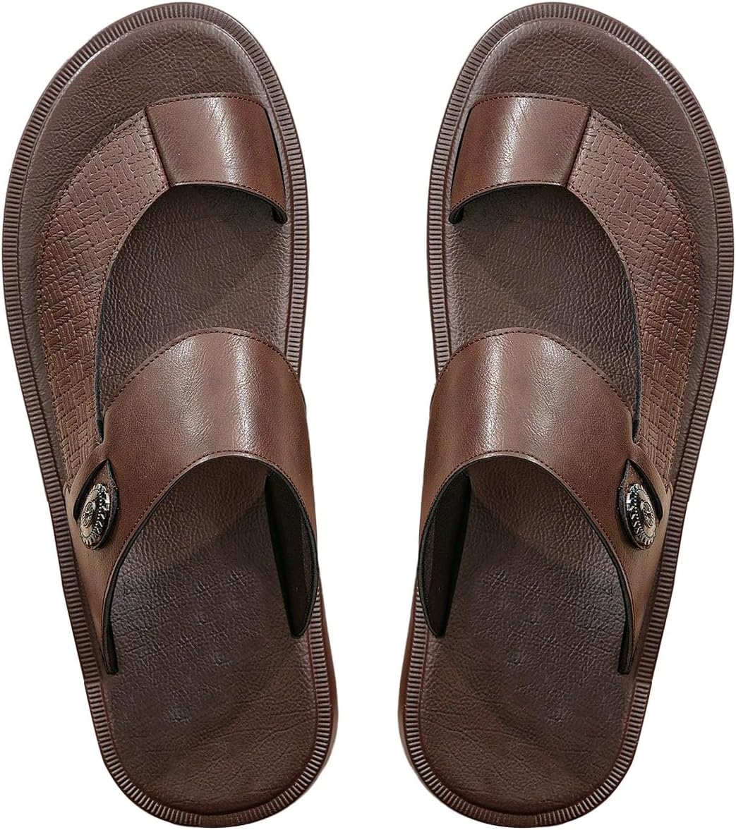 Мужские пляжные кожаные сандалии GORGLITTER с двойной ремешковой застежкой, украшенные заклепками, с перемычкой между пальцами, на плоской подошве, шлепанцы из ПУ, Coffee
Мужские пляжные кожаные сандалии GORGLITTER с двойной ремешковой застежкой, украшенные заклепками, с перемычкой между пальцами, на плоской подошве, шлепанцы из ПУ, Coffee