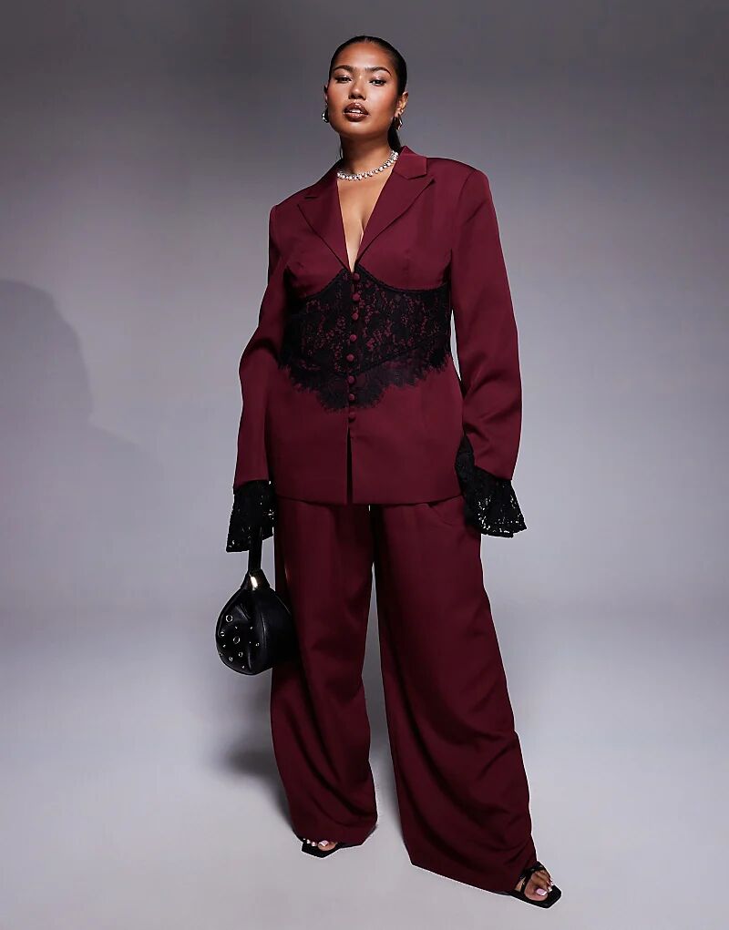 Широкие брюки ASOS LUXE Curve темно-вишневого цвета
Широкие брюки ASOS LUXE Curve темно-вишневого цвета