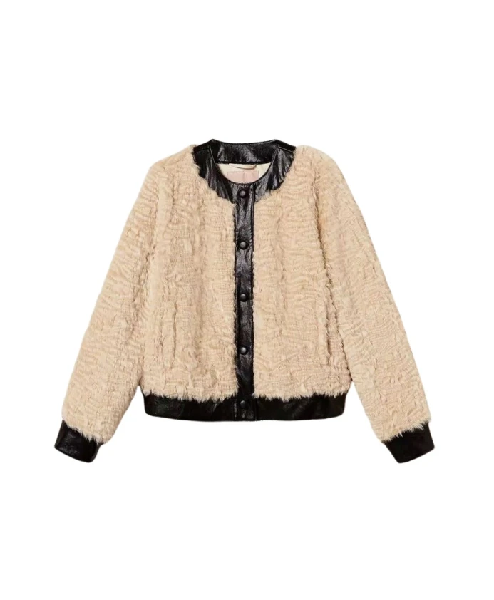 Куртка из искусственного меха и овчины из каракуля Twinset, бежевый
Куртка из искусственного меха и овчины из каракуля Twinset, бежевый