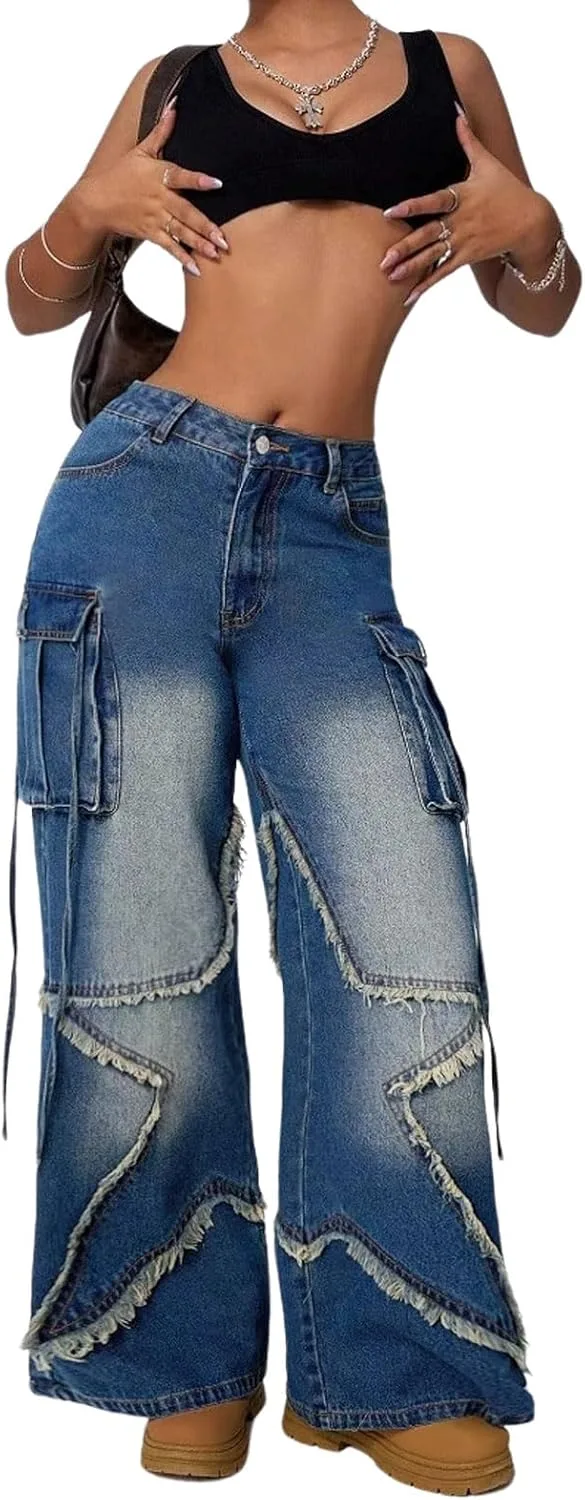 CHARTOU женские джинсы в стиле ретро с высокой талией и потертостями
CHARTOU женские джинсы в стиле ретро с высокой талией и потертостями