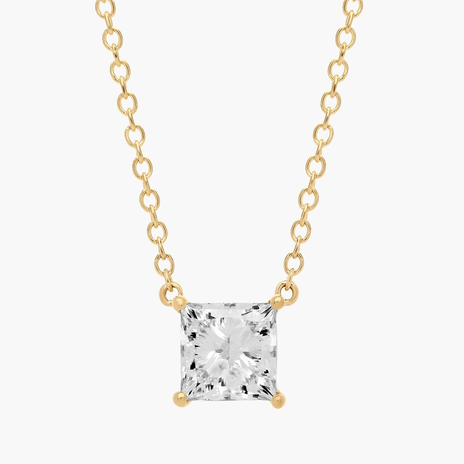 Подвеска с выращенным в лаборатории бриллиантом-солитером «принцесса» из желтого золота 14 карат (1 карат, двойной огранки - FG / VS2-SI1) Blue Nile
Подвеска с выращенным в лаборатории бриллиантом-солитером «принцесса» из желтого золота 14 карат (1 карат, двойной огранки - FG / VS2-SI1) Blue Nile