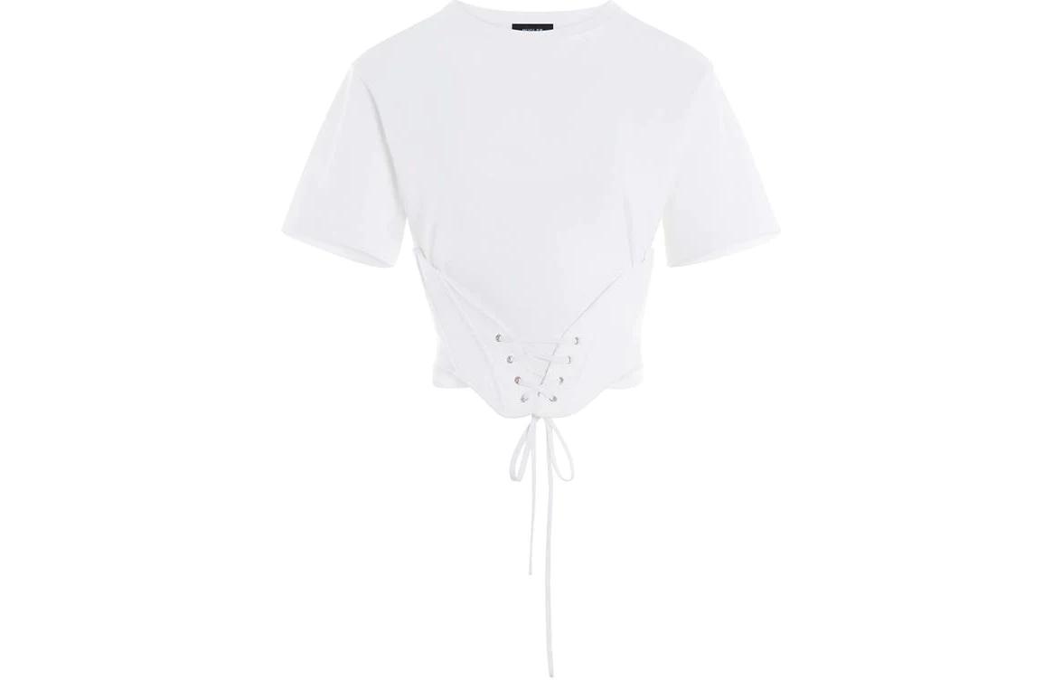 Футболка из хлопка с корсетными деталями Mugler, белый
Футболка из хлопка с корсетными деталями Mugler, белый