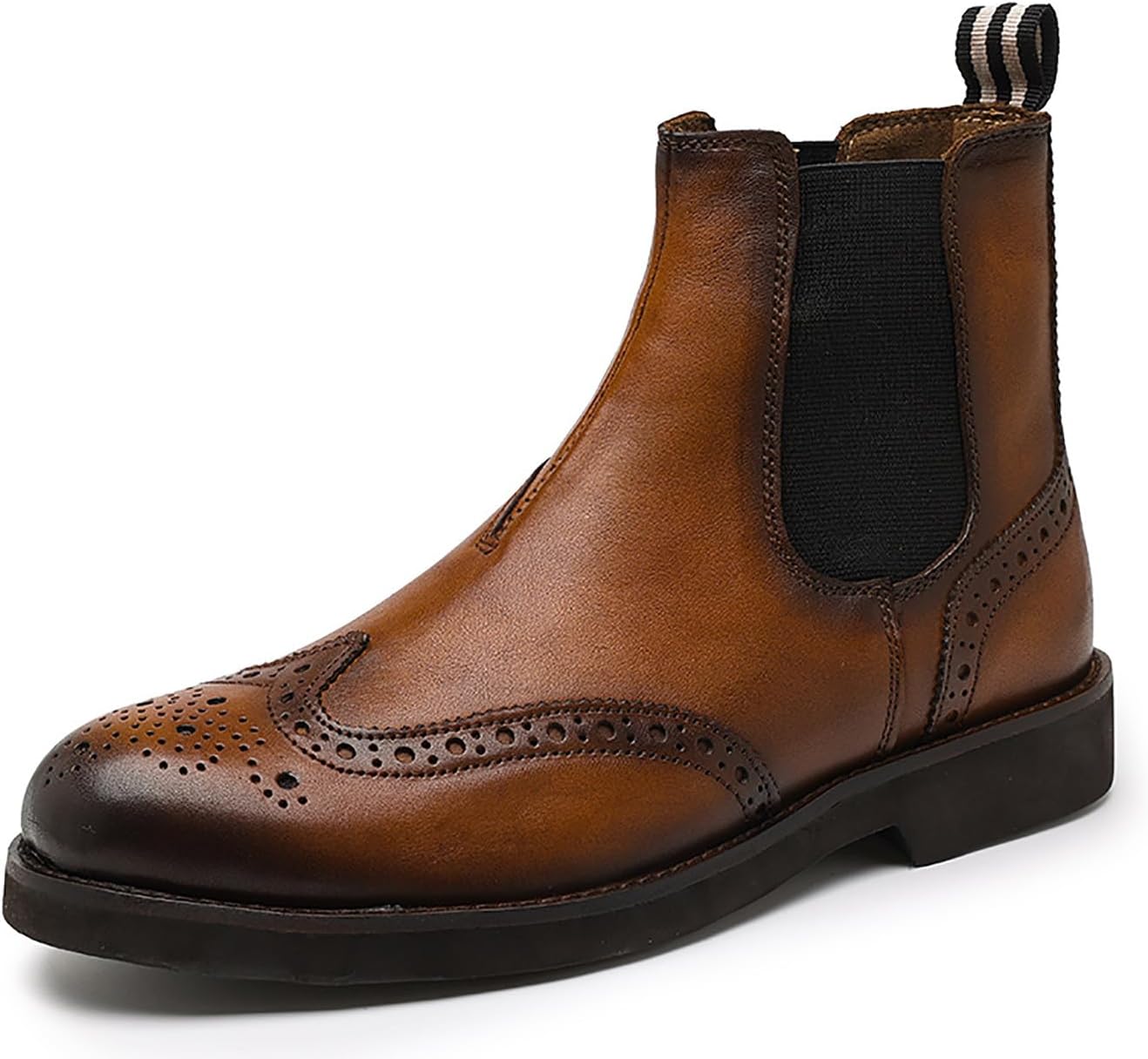 Мужские ботинки Santimon Chelsea, повседневные и деловые, из натуральной кожи, ручной работы, с декоративной перфорацией, модные формальные ботинки до щиколотки, темно-коричневый
Мужские ботинки Santimon Chelsea, повседневные и деловые, из натуральной кожи, ручной работы, с декоративной перфорацией, модные формальные ботинки до щиколотки, темно-коричневый
