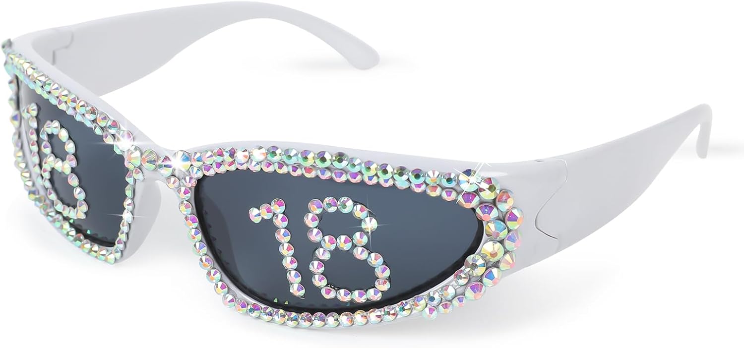 Очки для дня рождения для женщин, серебристые хрустальные очки в стиле Y2K, рейв-очки, солнцезащитные очки-обтекатели овальной формы, модные и стильные Behufun, Silver 18
Очки для дня рождения для женщин, серебристые хрустальные очки в стиле Y2K, рейв-очки, солнцезащитные очки-обтекатели овальной формы, модные и стильные Behufun, Silver 18