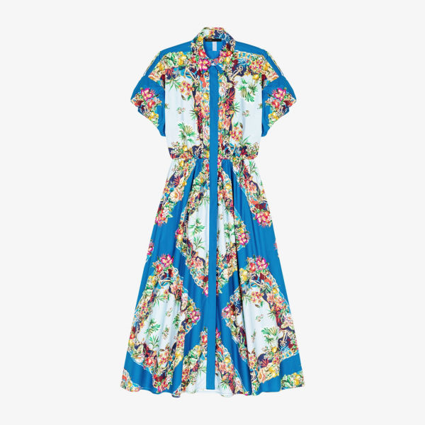 Платье Maje с пышными рукавами и цветочным принтом, синий
Платье Maje с пышными рукавами и цветочным принтом, синий