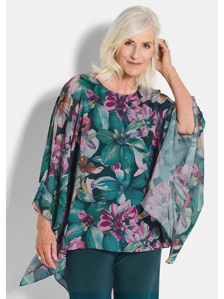 Блузка-рубашка с шифоновым накладным слоем изумрудно-зеленого цвета / с узором GOLDNER
Блузка-рубашка с шифоновым накладным слоем изумрудно-зеленого цвета / с узором GOLDNER