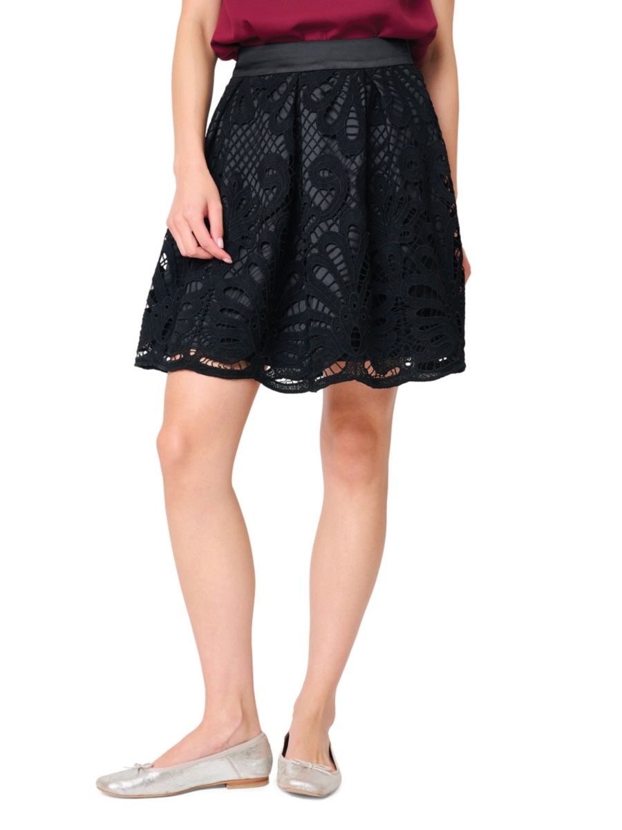Прекрасная мини-юбка с кружевом и складками gibsonlook, черный 
Прекрасная мини-юбка с кружевом и складками gibsonlook, черный