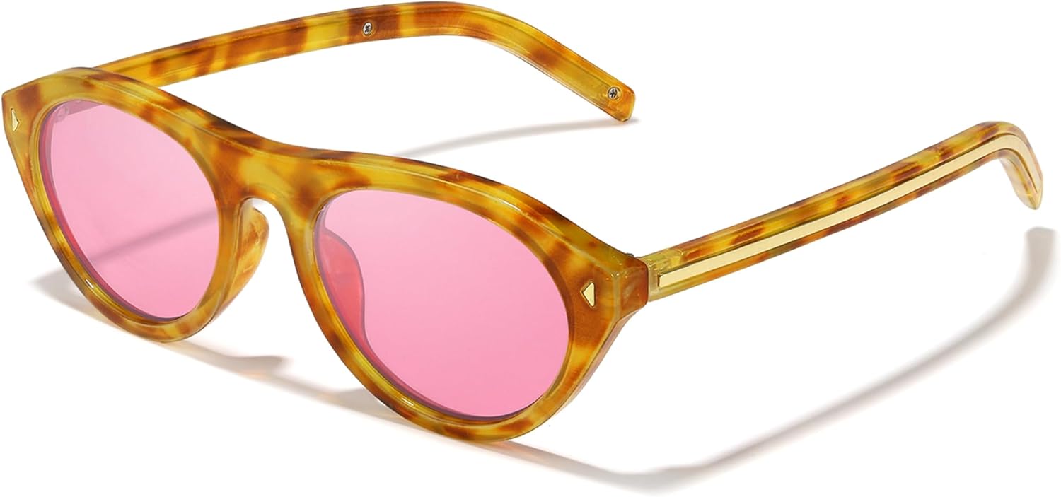 Солнцезащитные очки Chicid «Кошачий глаз» для женщин и мужчин, ретро, маленькая овальная оправа, защита от УФ-излучения UV400, идеально подходят для вождения и путешествий, A04 Yellow Tortoise Frame/Pink Lens
Солнцезащитные очки Chicid «Кошачий глаз» для женщин и мужчин, ретро, маленькая овальная оправа, защита от УФ-излучения UV400, идеально подходят для вождения и путешествий, A04 Yellow Tortoise Frame/Pink Lens