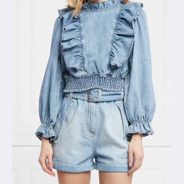 Укороченная блузка проблемного кроя джинсовая ткань Pinko, синий
Укороченная блузка проблемного кроя джинсовая ткань Pinko, синий