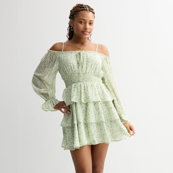 Мини-платье с открытыми плечами и длинными рукавами для девушек Harper & Ivy, зеленый
Мини-платье с открытыми плечами и длинными рукавами для девушек Harper & Ivy, зеленый