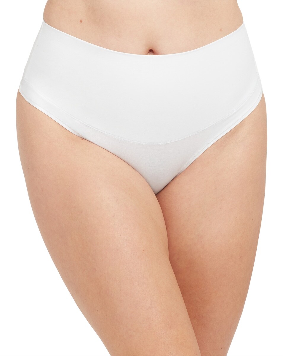 Мягкие компрессионные хлопковые стринги Spanx, белый 
Мягкие компрессионные хлопковые стринги Spanx, белый