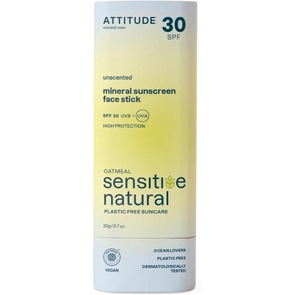ATTITUDE Минеральный солнцезащитный стик для лица для чувствительной кожи SPF 30, проверен EWG, не содержит пластика, широкий спектр защиты от UVA/UVB, с оксидом цинка, дерматологически протестирован, веганский, без запаха, 20 г
ATTITUDE Минеральный солнцезащитный стик для лица для чувствительной кожи SPF 30, проверен EWG, не содержит пластика, широкий спектр защиты от UVA/UVB, с оксидом цинка, дерматологически протестирован, веганский, без запаха, 20 г