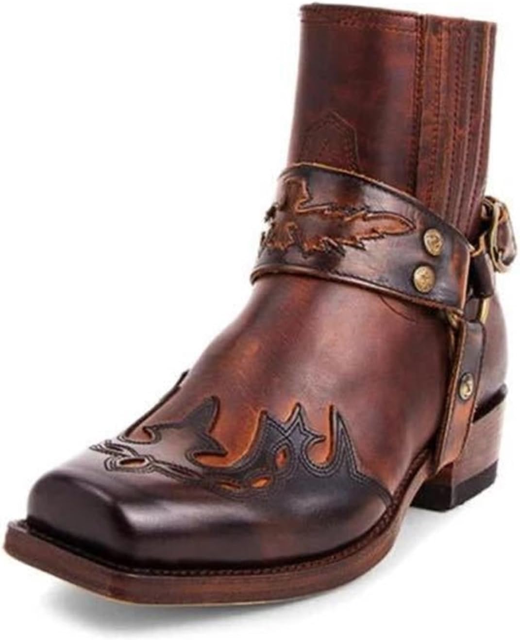 Мужские ботинки вестерн с ремнем, заклепками и квадратным носком, винтажной вышивкой, на шнуровку, ботинки до щиколотки, модные мужские вестернские ботинки Generic, Coffee
Мужские ботинки вестерн с ремнем, заклепками и квадратным носком, винтажной вышивкой, на шнуровку, ботинки до щиколотки, модные мужские вестернские ботинки Generic, Coffee
