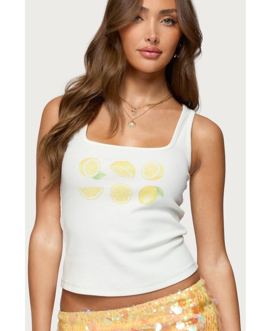 Женская ребристая майка Lemon Drop Edikted, White
Женская ребристая майка Lemon Drop Edikted, White