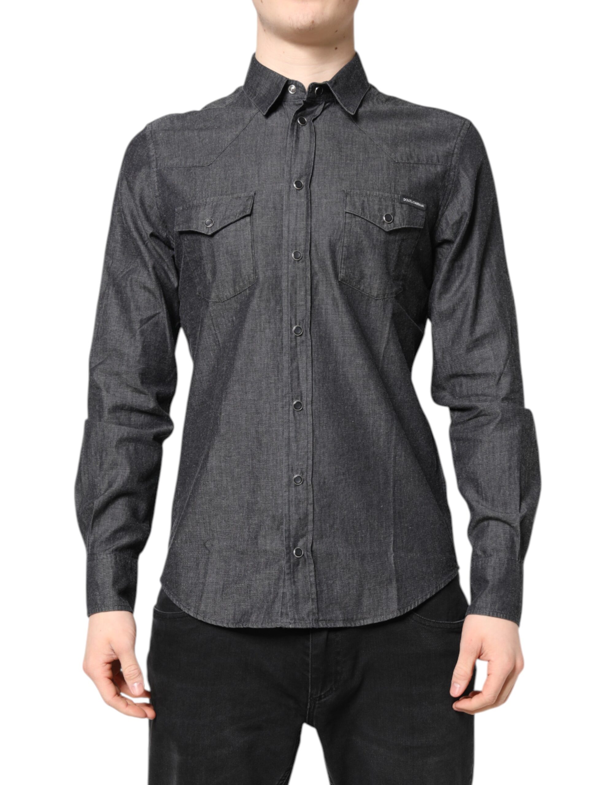 Серая хлопковая повседневная рубашка с длинными рукавами Dolce & Gabbana
Серая хлопковая повседневная рубашка с длинными рукавами Dolce & Gabbana