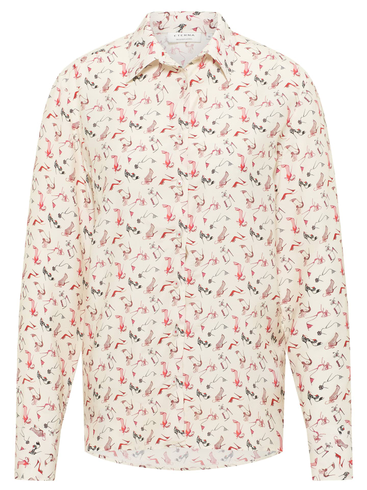 Блузка прямого кроя кремового цвета Eterna
Блузка прямого кроя кремового цвета Eterna