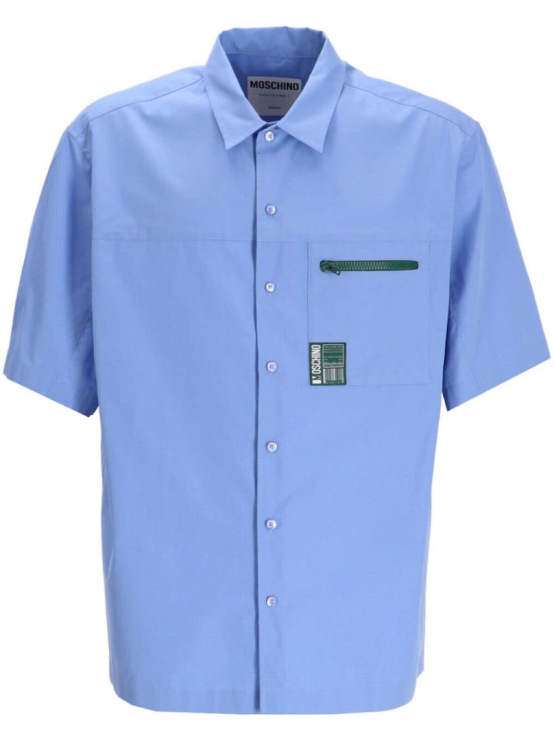 Рубашка из хлопка с аппликацией Moschino, синий
Рубашка из хлопка с аппликацией Moschino, синий