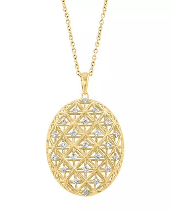Ожерелье с 18-дюймовым кулоном Effy Diamond Grid (1/4 карата) из 14-каратного золота с ажурной овальной решеткой Effy Collection, gold
Ожерелье с 18-дюймовым кулоном Effy Diamond Grid (1/4 карата) из 14-каратного золота с ажурной овальной решеткой Effy Collection, gold