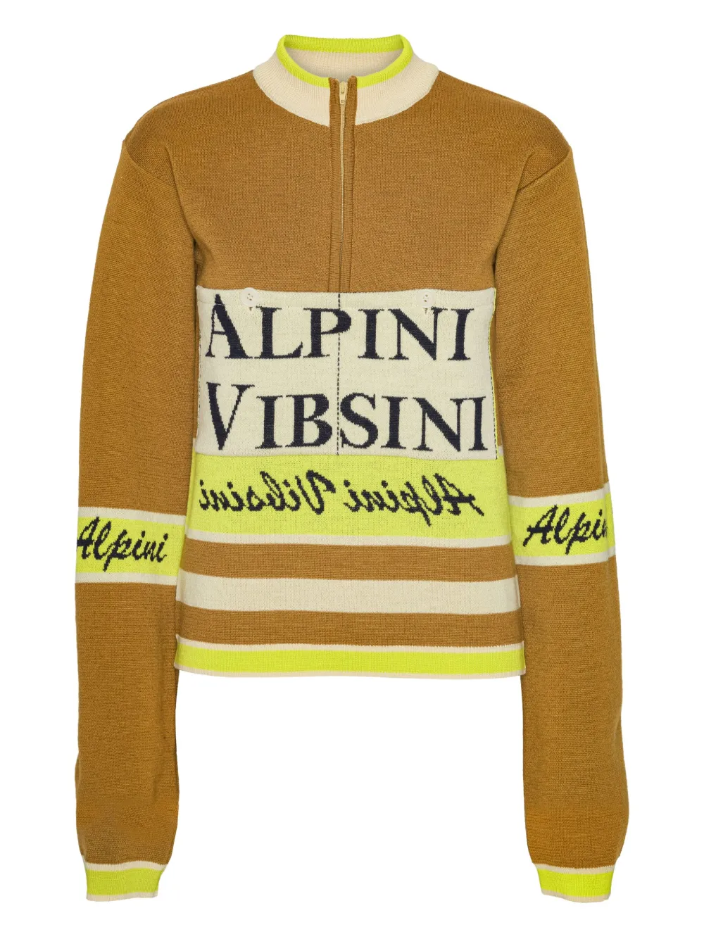 Свитер с молнией до половины и надписью Henrik Vibskov, коричневый
Свитер с молнией до половины и надписью Henrik Vibskov, коричневый