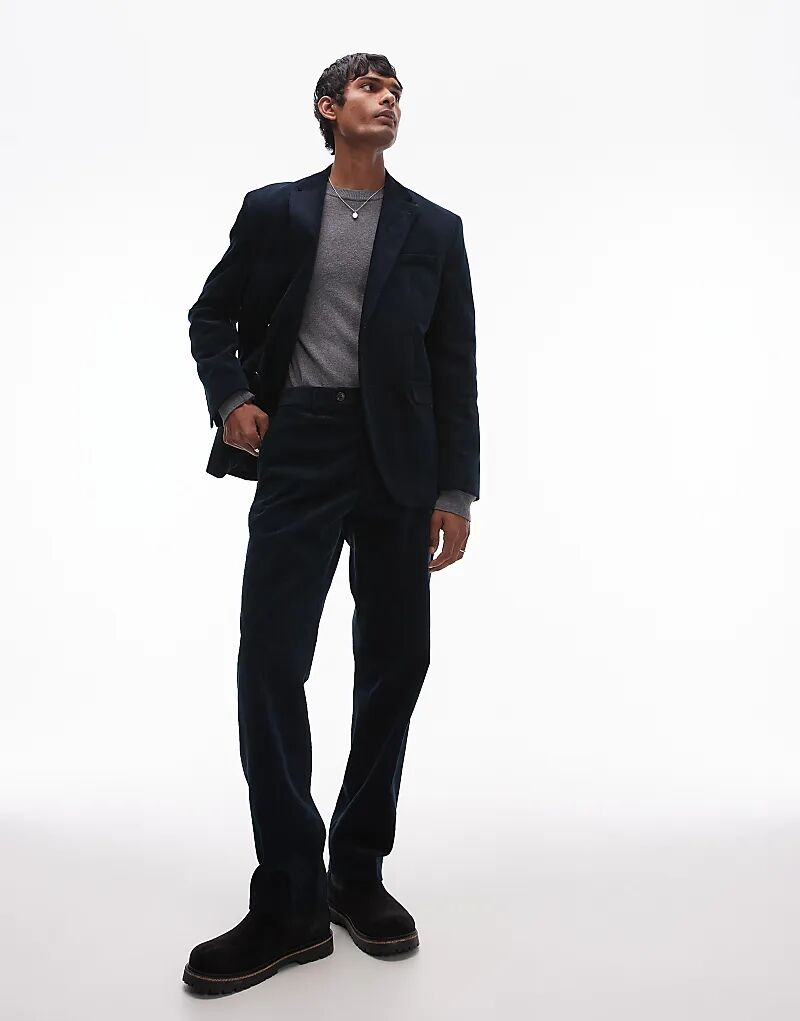 Вельветовые брюки темно-синего цвета Selected Homme 
Вельветовые брюки темно-синего цвета Selected Homme